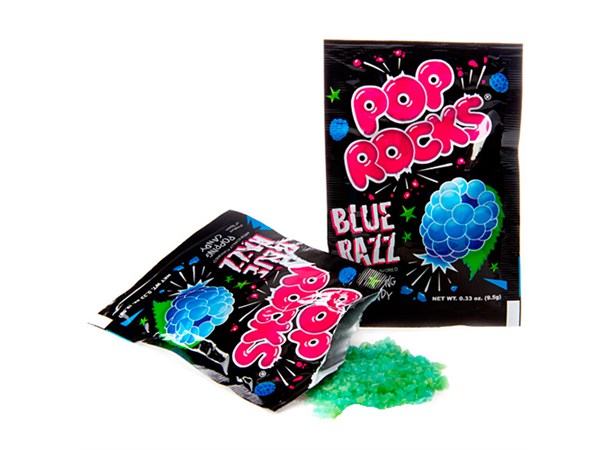 Pop Rocks med Bringebærsmak Blue Razz Det originale bruspulveret!